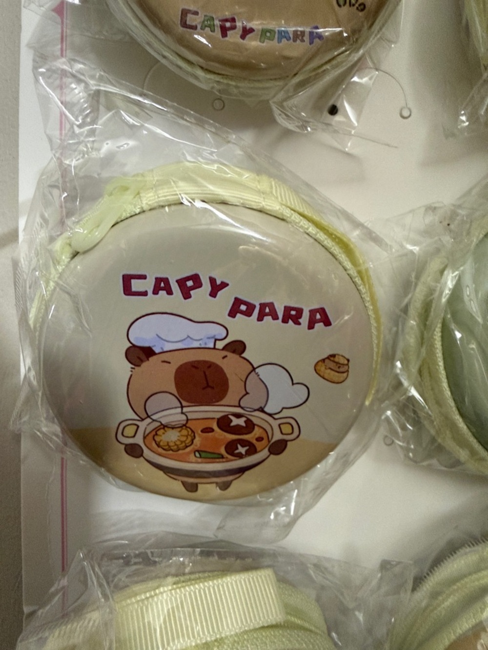 Yellow Mini Coin pouch with Bear Chef Graphic